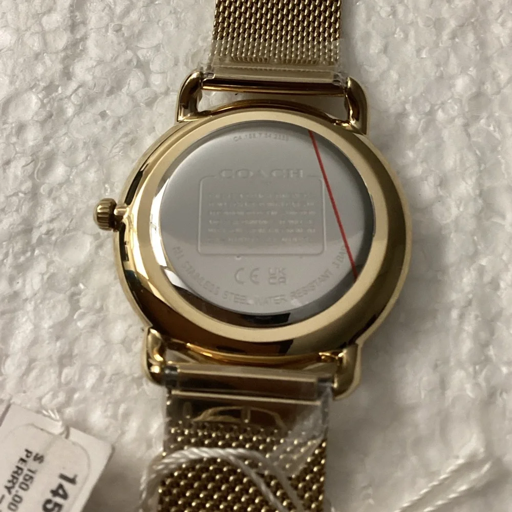 Coach Women's Elliot Gold-Tone Stainless Steel Mesh Bracelet Watch 36mm